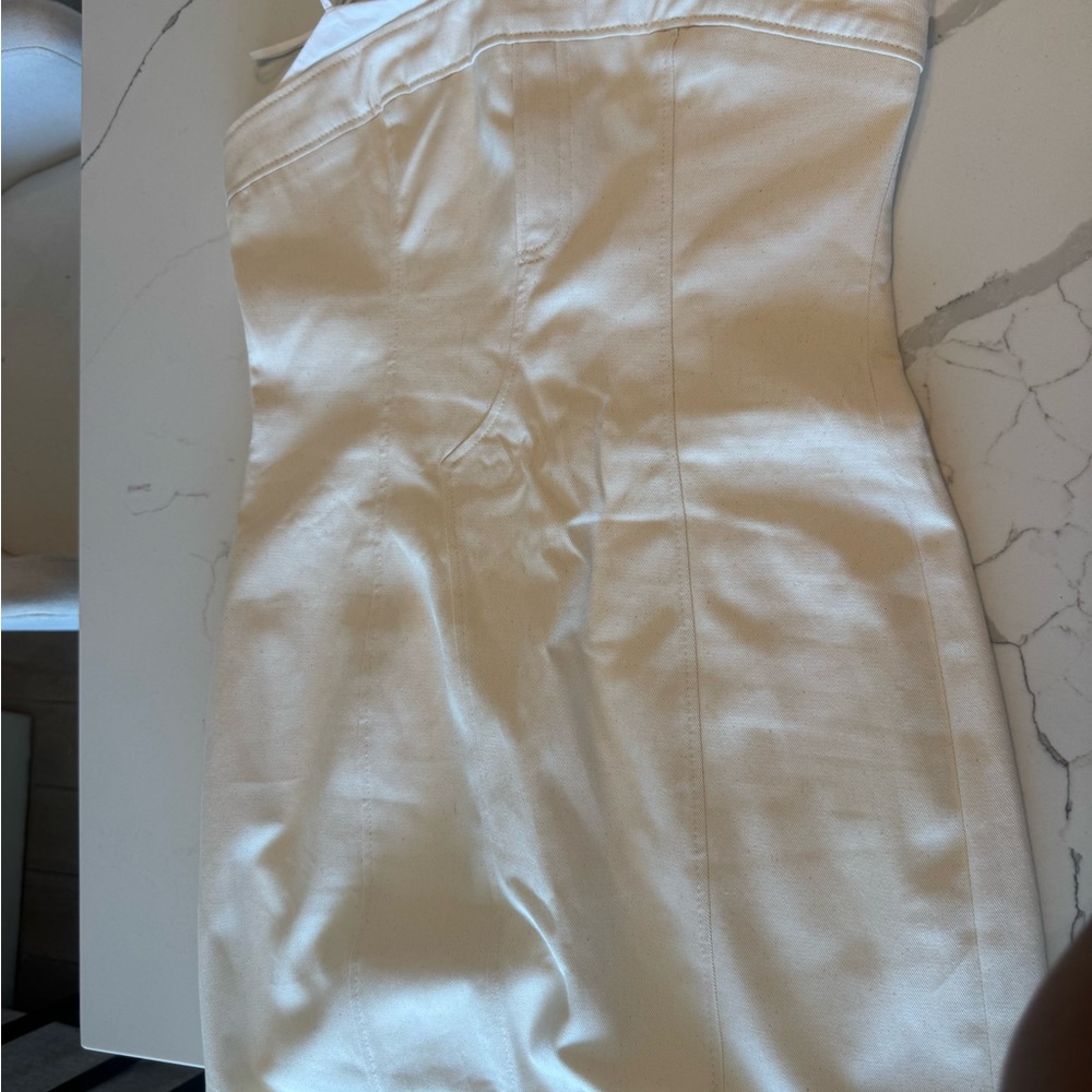 ZARA NWT Strapless White Mini Dress with Adjustable Straps - Picture 5 of 9